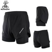 Мужские шорты для бега, два двойных слоя, спортивные шорты, черные баскетбольные дышащие шорты для спортзала, марафона, размер S-3XL, MP011