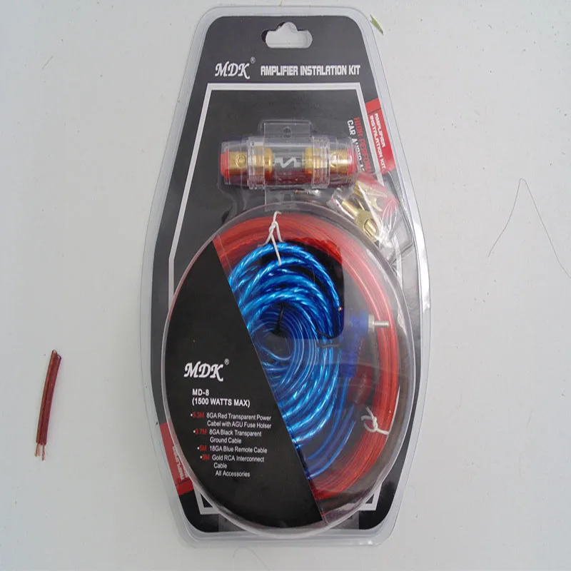 Amplificador para Carro Suporte de Fusível Amplificador de Áudio Kit de Cabo de Fio Venda Quente Subwoofer 8ga 1500w 18 Automóveis e motos