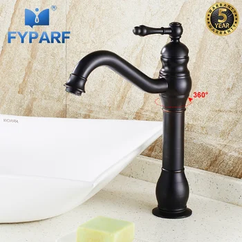 

FYPARF Sink Waterfall Faucet For Bathroom Tall Tap Deck Mounted Brass Water Faucet Single Handle Water Mixer Crane Basin Faucets
