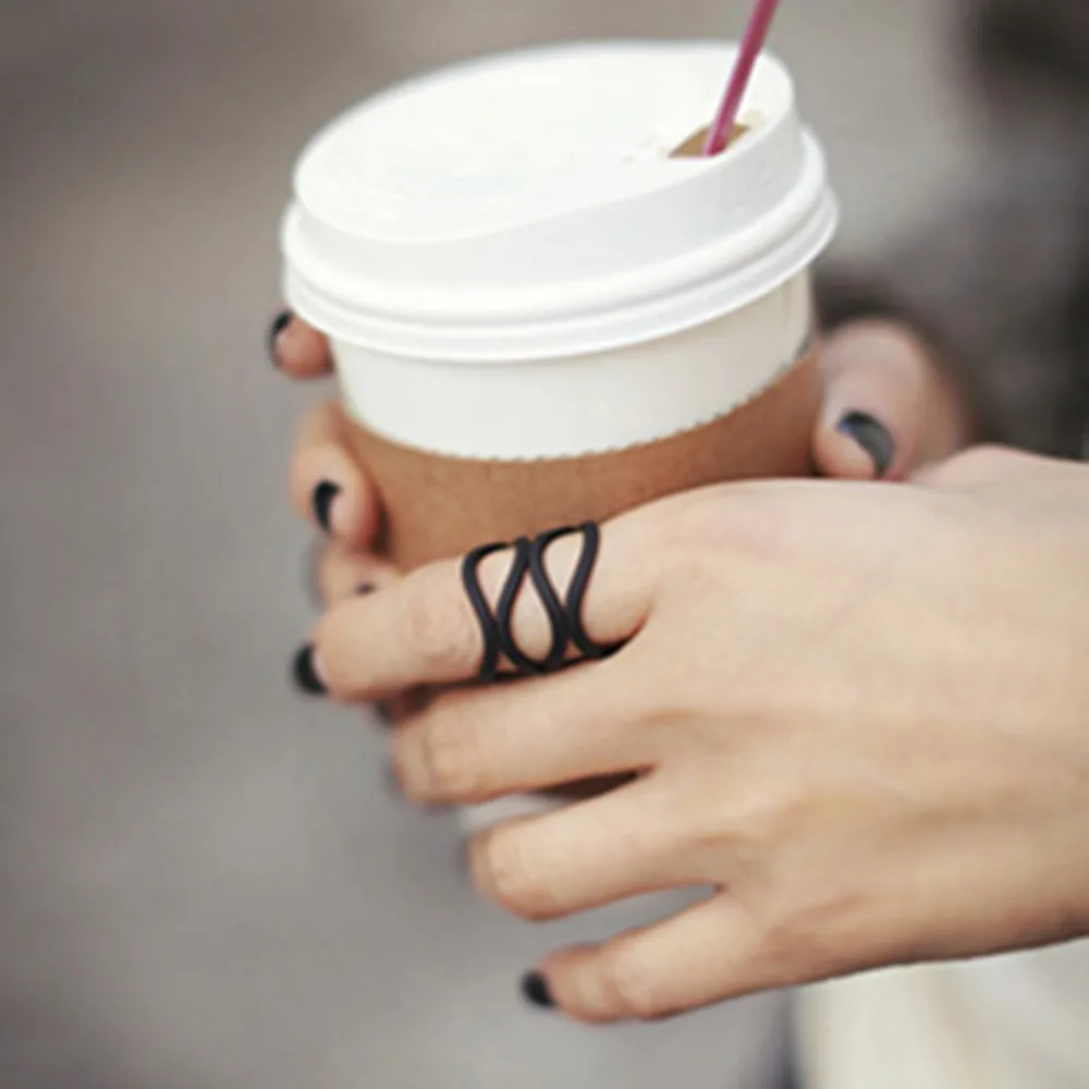 3 шт./компл. Ретро Кольца для женщин раздвижное кольцо в стиле панк черные простые