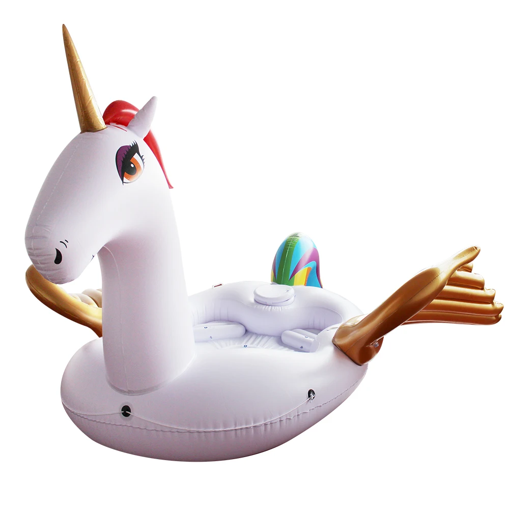 5M huge Inflatable Unicorn Flamingo Pool Float flamingo boat Swimming Float Lounge Raft Summer Pool for Party Island Water Toys
