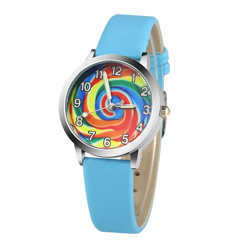 Новые детские часы с узором из желе и кожи, модные кварцевые часы для студентов, детские спортивные наручные часы для мальчиков и девочек
