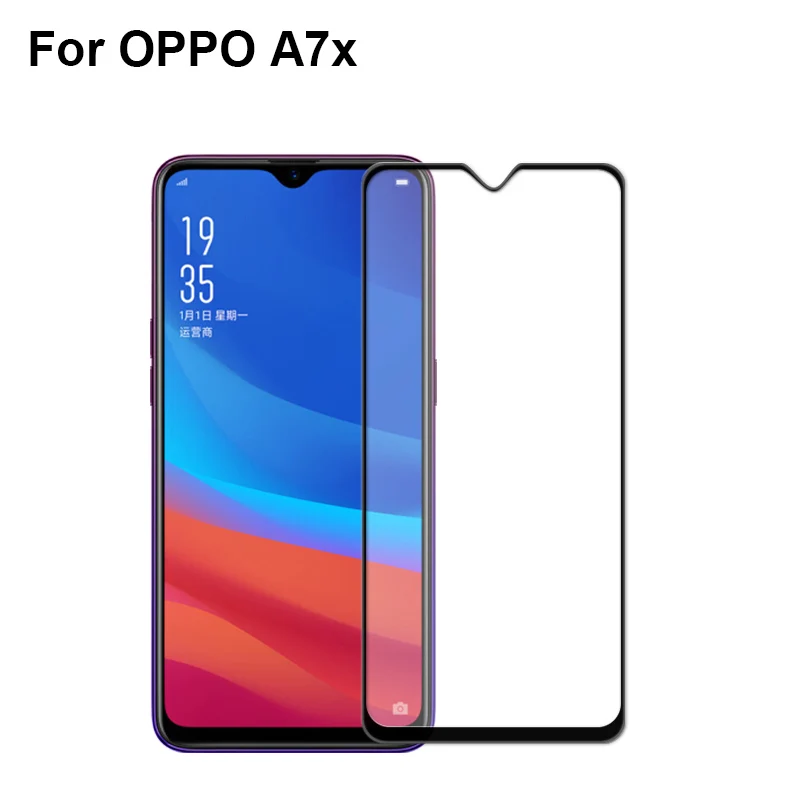 2 шт. Экран протектор для OPPO A7X A7 X A 7X закаленное Стекло Экран Защитная полный чехол для OPPO A7X 6,3 дюймов