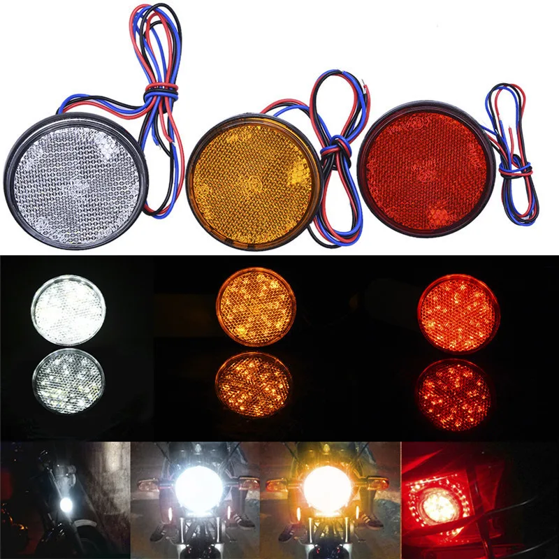 10 pcs Singal Light ATV LED Reflectors 24 SMD Car Round Tail Lights