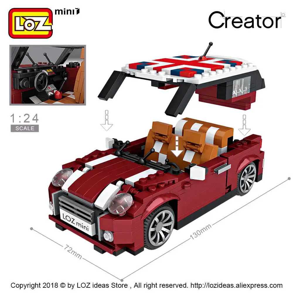 Лоз мини блоки модель автомобиля строительные лего техник Creator гоночный