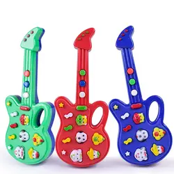 Мультифункциональный Детский стишок Музыка Дети CartoonElectronic гитара Детские музыкальные игрушки, веселые головоломки игрушки для здоровья