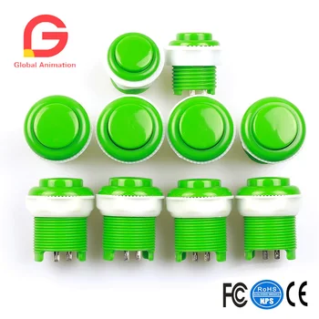 

10 Pcs/lot Convex Arcade Push Buttons Kit With Microswitches & Fix Rings For Arcade Fighting Games Projects ,MAME / JAMMA Arcade