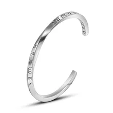 Fashion jewelry titanium steel bracelet,
Punk Buddha’s six-word bracelet.
Titanium steel accessories bangles