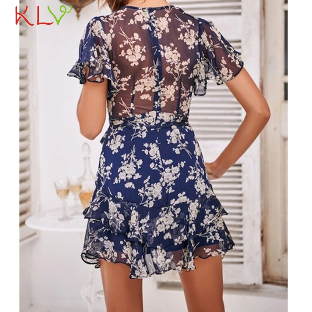 Женское шифоновое платье с принтом Boho Элегантное повседневное для вечеринки