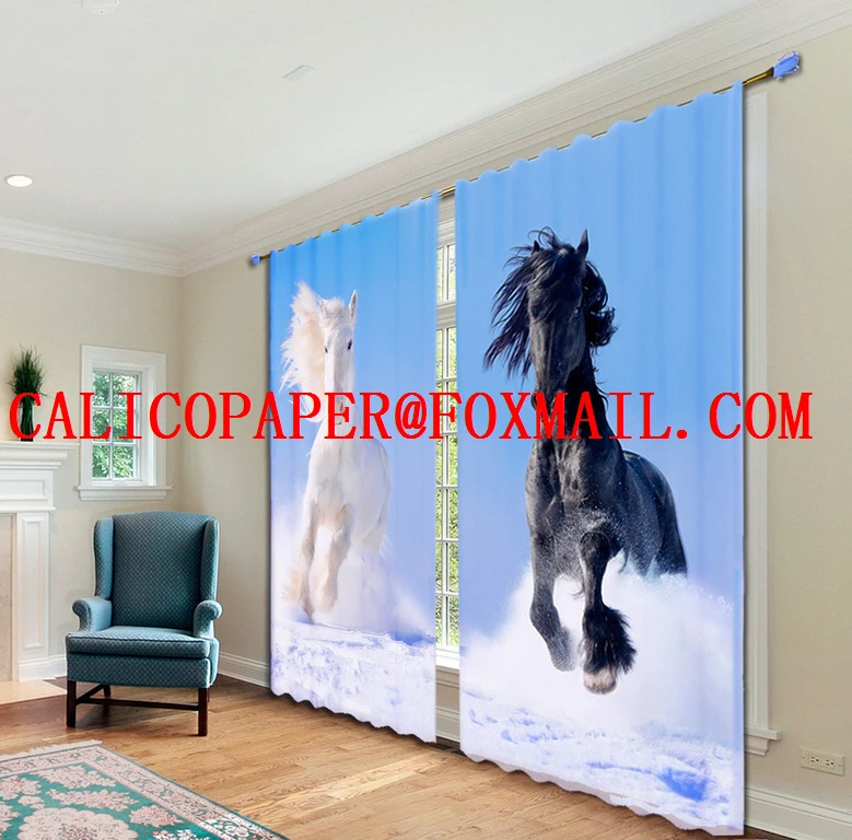 

3d mesh fabric knitting for clothing The seaside scenery printed 3 d digital curtain fabrics