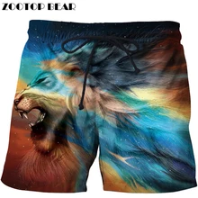 3d с принтом льва пляжные шорты мужские брюки модные пляжные шорты Plage быстросохнущие брюки уличная одежда купальники мужские Прямая поставка zootop bear