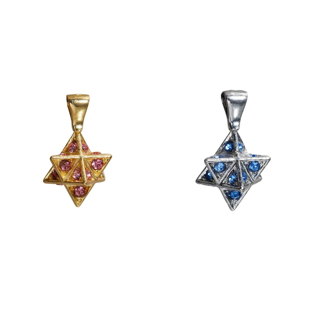 Медные медные Подвески DoreenBeads Merkaba серебристые синие розовые стразы 26 мм (1 &quot) x 15