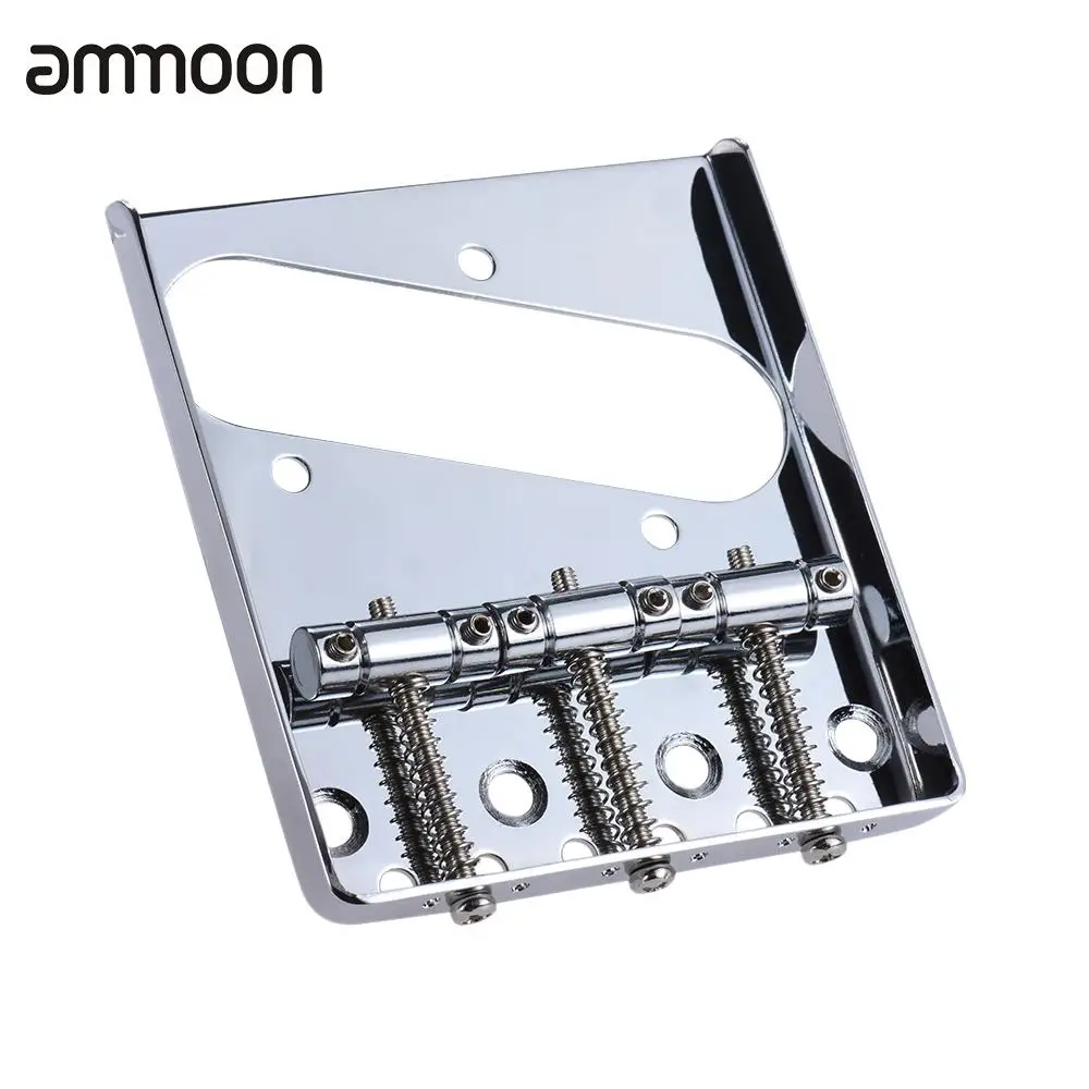 

3 Saddle Ashtray Guitar Bridge Tailpiece Chrome Plated for Electric Guitar Replacement Part with Screws Wrench