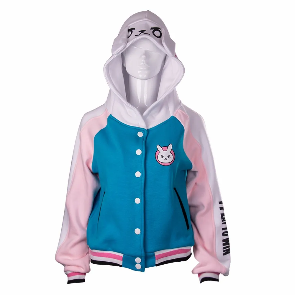 Game Overwatch DVA Hoodie Cosplay D.va Costume Baseball Coat Hoodies Jacket New2
