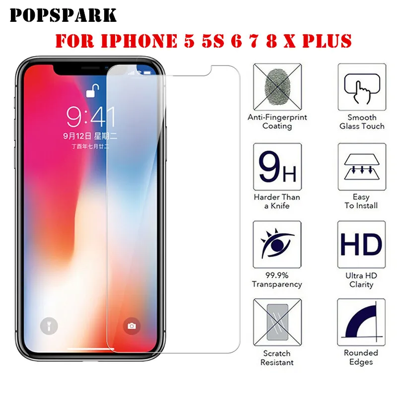 HD Anti-fingerprint Explosion Proof Guard FilmTempered Screen Protector For iPhone 5 5S SE 6 7 8 X Plus HD Anti-fingerprint Explosion Proof Guard FilmTempered Screen Protector For iPhone 5 5S SE 6 7 8 X Plus