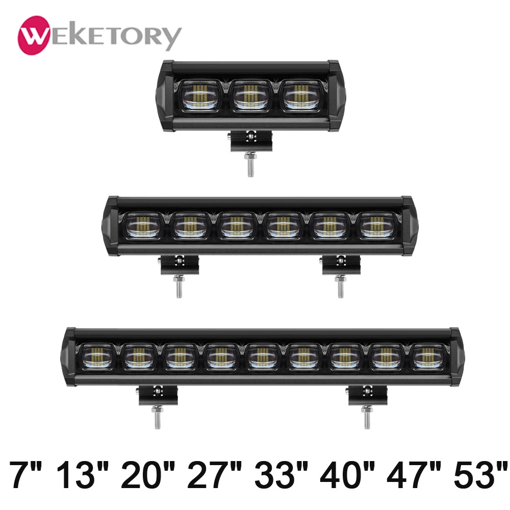 

6D Lens 8 - 53 inch LED Bar Single Row Led Light Bar for 4x4 Offroad Off road 4WD Truck ATV 12V 24V Trailer Work Lights