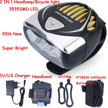 

New Arrival 3000LM 3535 SMD LED Bicycle Bike Light Headlamp Head Light Lamp cycling With Battery Pack & Charger Free Shipping