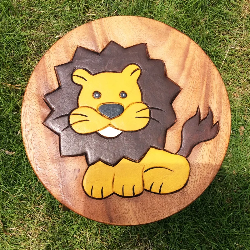 Baby Eating Seat Dining Stool Solid Wood Study Desk Chair Portable Creative Cartoon Children's Room Change Shoes Stool