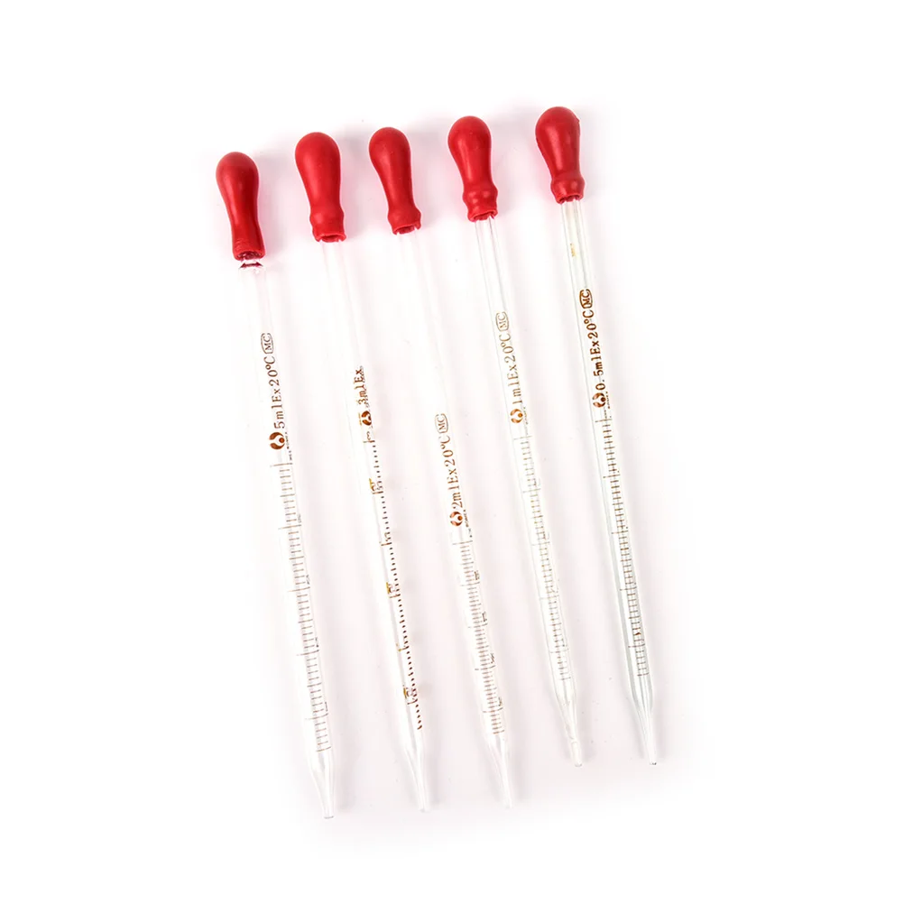 Pipette En Verre Graduée 2 Ml Avec Bouchon Caoutchouc - Pour Labo, école, Chimie, Dosage Précis De Liquides