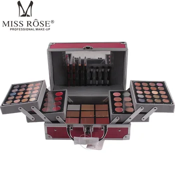 

2019 new MISS ROSES Professional makeup set Aluminum box with eyeshadow blush contour powder palette for makeup artist gift kit
