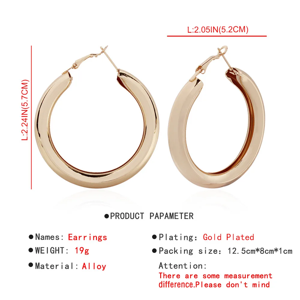 

Vintage Exaggerate Big Circle Dangle Earrings Matte Gold Hoop Earrings For Women Drop Earring Party Jewelry