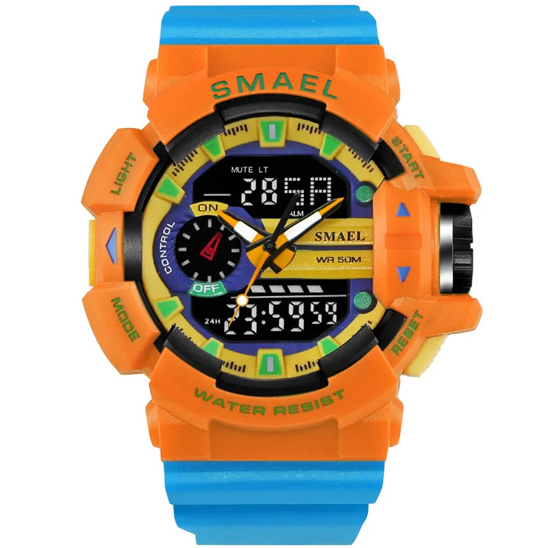 Светодиодный цифровые часы мужские спортивные наручные часы часы Известный Топ бренд класса люкс SMAEL электронные цифровые часы Relogio Masculino - Цвет: OG