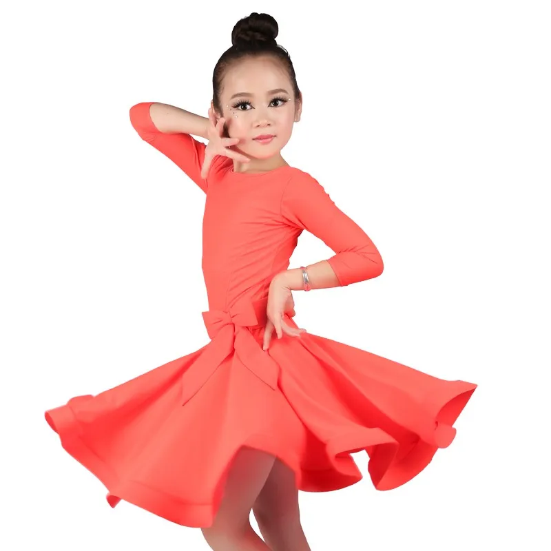 Sales Ballroom Dance Dresses Girls Junior Latin Dress Knee Length
