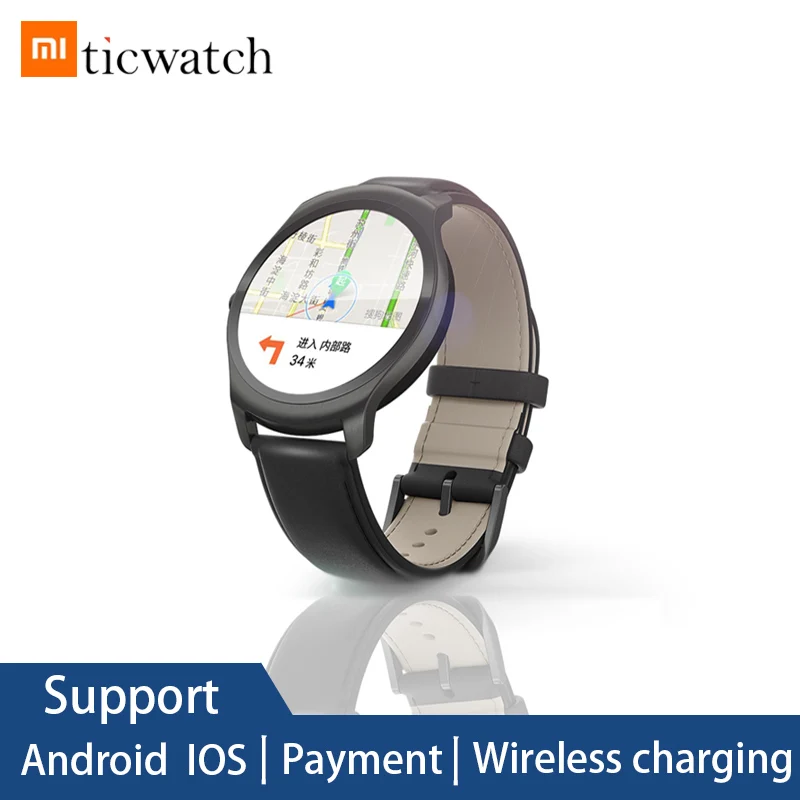 

Xiaomi Ticwatch2 Sapphire Smart Watch Sport Heart Rate Monitor GPS Support Android IOS 3G IP67 Waterproof Business Style