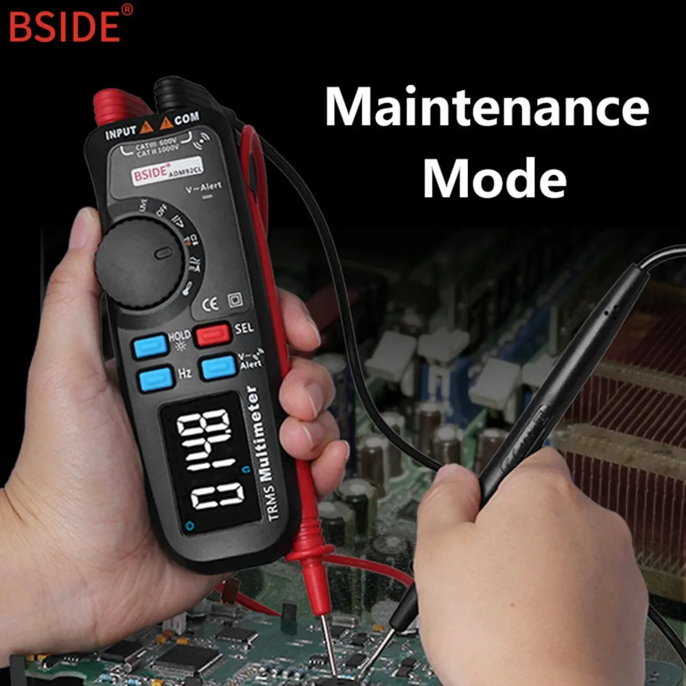 BSIDE ADM92CL True RMS цифровой мультиметр с цветным дисплеем Автоматический диапазон 6000 TRMS тестер с живым проводом проверка темп Гц Ом диодный метр