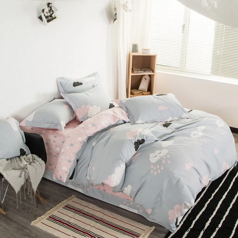 online shop cute pretty cloud rain cartoon bedding set kids adults pretty bed sheets