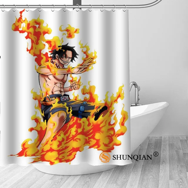 High Quality Custom one piece luffy Shower Curtain Polyester Fabric