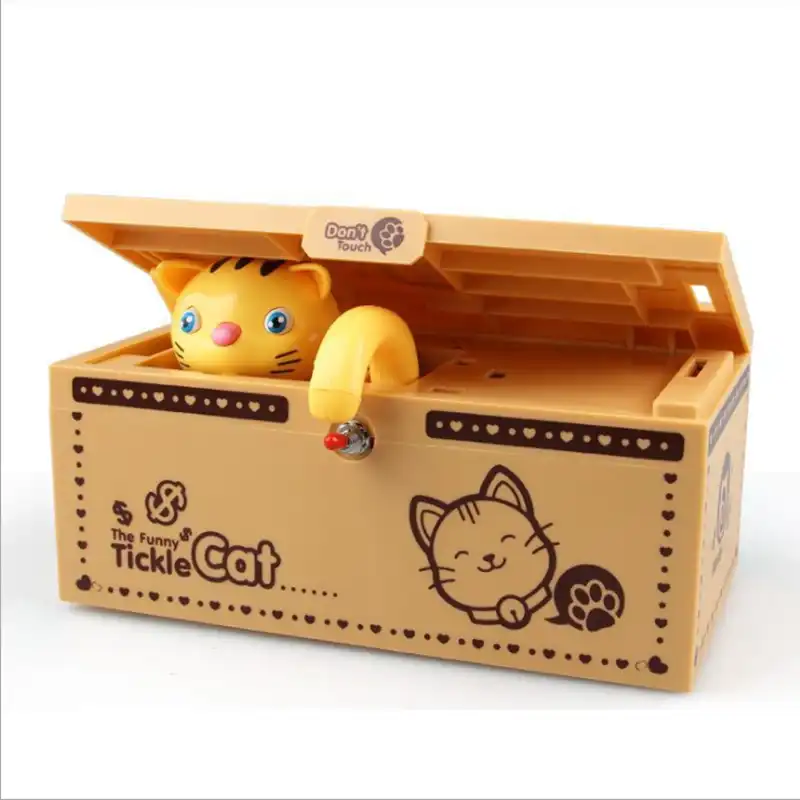 Funny Tickle Cat Money Box Cute Piggy Bank Stealing Coin Box Boring Cat Coin Bank Money Saving Box With!    Music Lighting D5 - 