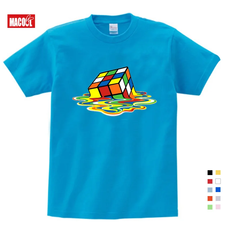 

Leisure Rubik's Cube Print Children's Cotton T-Shirt Children's Colorful Cube Summer Round Collar Cotton Boys Girls Fashion 2019