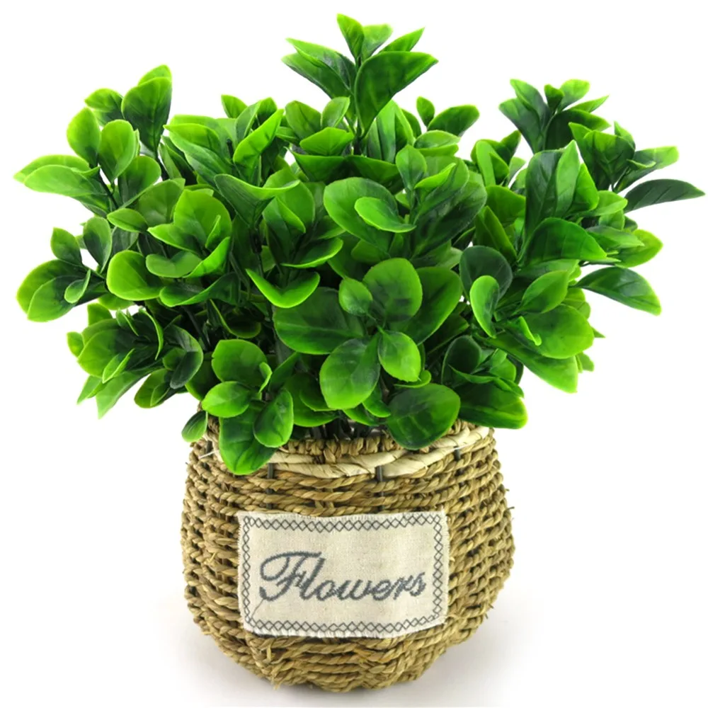 

5 Forks/Bouquet 25 Leaves 38cm Artificial Milan Grass Simulation Green Plants Home Balcony Decoration Flower Basket Accessories