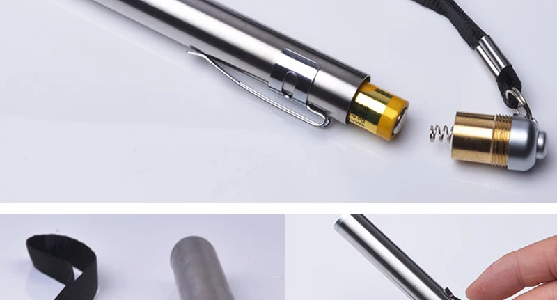 Mini Flash Light Torches Stainless Steel LED Flashlight Round Moon Shape (7)