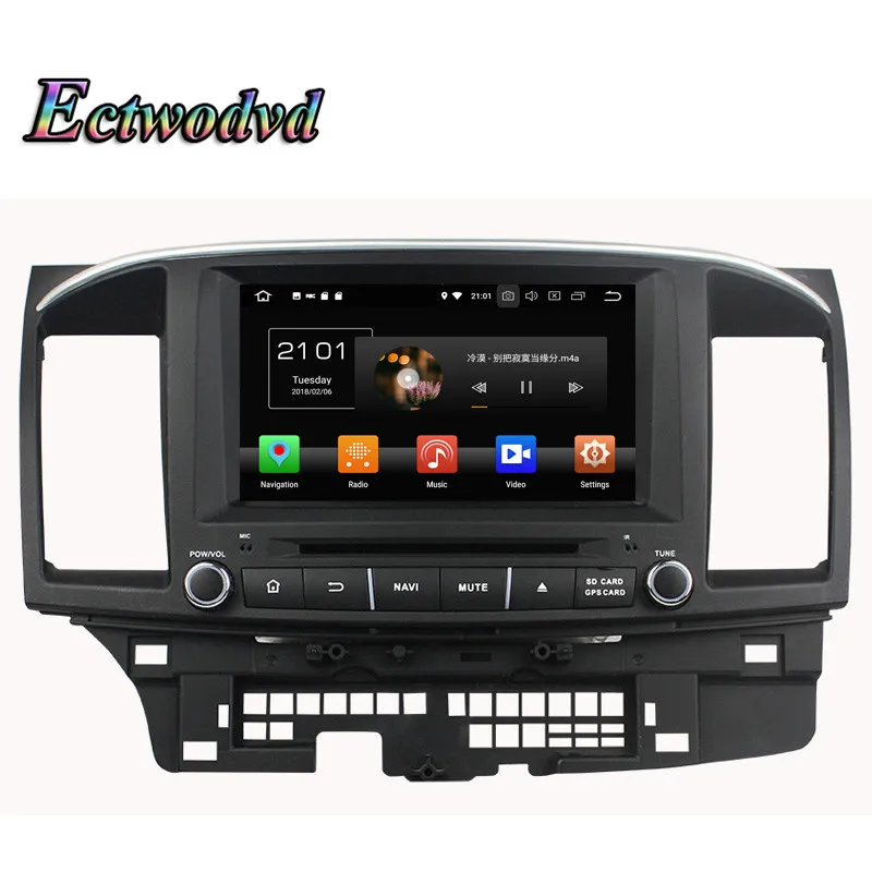 Top Ectwodvd Octa Core 4G RAM 64G ROM Android 9.0 Car Multimedia DVD Player GPS HeadUnit for MITSUBISHI LANCER 2006-2012 4
