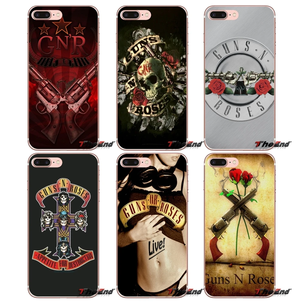 

For Huawei P Smart Y6 Ascend P8 P9 P10 Plus Nova P20 Lite Pro Mini 2017 Soft Transparent Shell Covers Guns N Roses