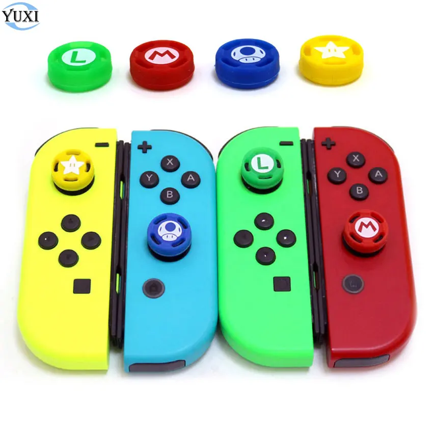 

YuXi 2pcs Silicone Analog Thumb Stick Grips Caps for Nintend Switch NS JoyCon Controller Sticks Cap Skin for Joy Con Cover