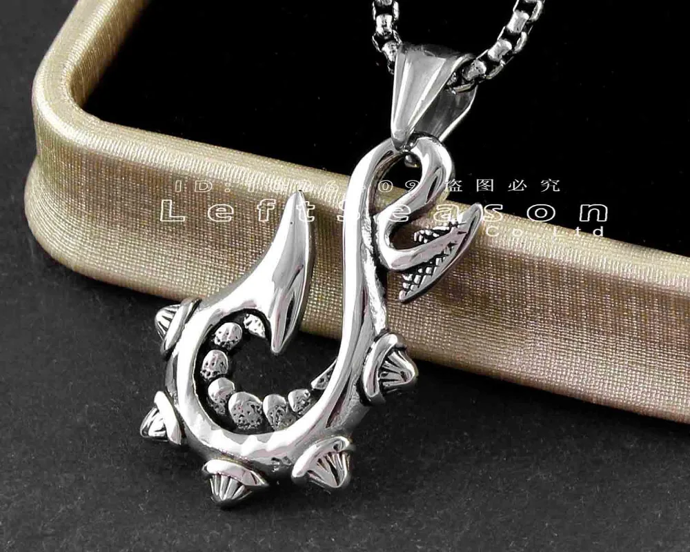 Never Fade Titanuim Stainless Tribal Amulet Maori Hook Mens Biker Pendant Necklace | Украшения и аксессуары