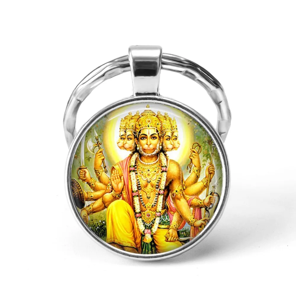 

2019 India Religion Key Chains God Brahma Lord Shiva Vishnu Jewelry Glass Cabochon Pendant Key Rings Keychain Fashion Jewelry