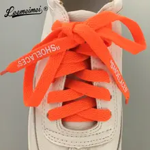 47 дюймов полиэстер "шнурки" OW подписано совместно черный белый экран печати плоские шнурки на заказ для кроссовок