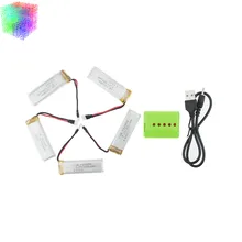 3.7 v 550 mah Lipo 5 pcs Batteries Et Vert Chargeur Pour Wltoys V977 V930 Rc Hélicoptère Drone De Rechange Partie Jjrc H37 Batterie