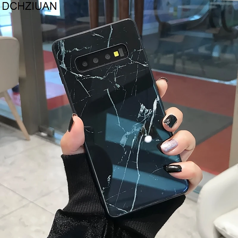 

DCHZIUAN Tempered Glass Marble Case For Samsung Galaxy S8 S9 Plus S10 Plus Note 8 Note 9 Silicone Cover Coque Fashion Phone Case