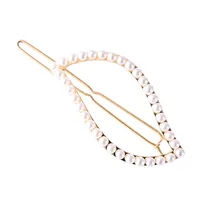 Заколки для волос для Для женщин полые геометрические Diamond Pearl шпилька для волос с горным хрусталем бриллианты простые волосы аксессуары дамы Лягушка Клип G0508