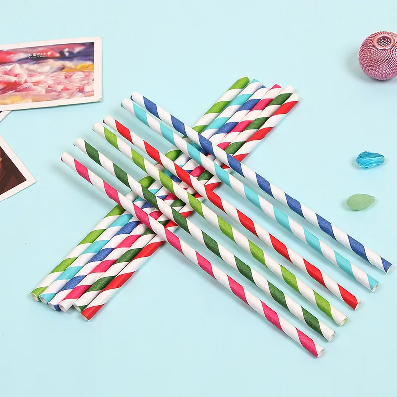 25pcslot Burgundy Stripe Paper Strawscake Pop Sticks Mason Jar
