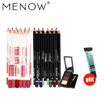 

Buy 3 Get 1 MENOW Make up set 12 Color/set Eyeliner Eye shadow Pencil &12PCS Waterproof Lip liner & Eyebrow &15ml Remover 5453