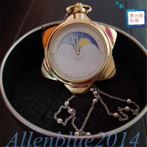 Сейлор Мун 25th юбилей звезда медальон в форме часов смокинг с кристаллами цепочки и ожерелья Подвеска цепи карманные часы косплэй подарки в банок коробка