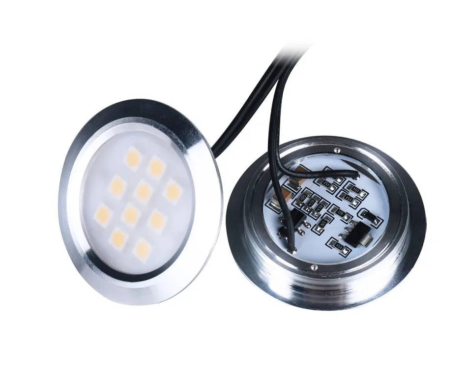 Under Cabinet Lights Kitchen LED Light Round Closet Bookshelf Cupboard Furniture Shelf Lighting 220V Counter Showcase Lamp6