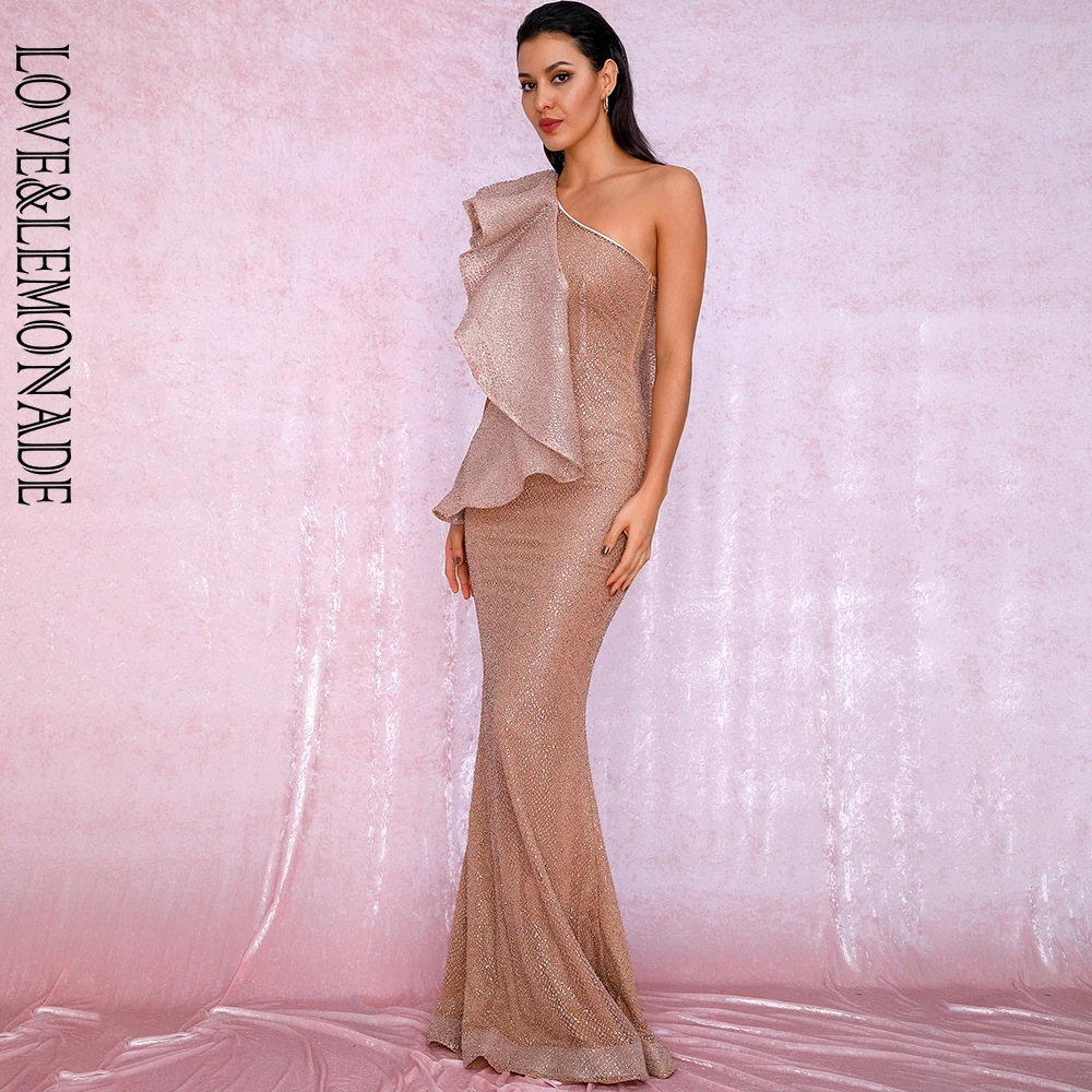 LOVE&LEMONADE Sexy One Shoulder Ruffled Stitch