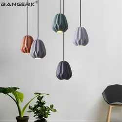 BANGERK Скандинавский современный светодиодный подвесной светильник в стиле лофт из смолы с одной головкой для домашнего декора